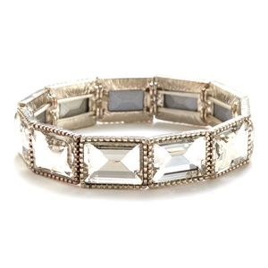 Art Deco Crystal Stretch Bracelet | Vintage Gatsby Style | Leslie Danzis